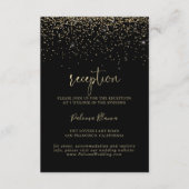 Carte D'accompagnement Gold Confetti Fancy Script Mariage Réception (Devant)