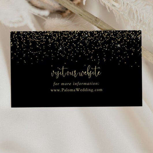 Carte D'accompagnement Gold Confetti Fancy Script Mariage site Web
