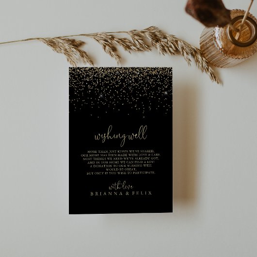 Carte D'accompagnement Gold Confetti Fantastique Mariage de script Wishin