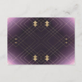 Carte D'accompagnement Gold Diamond violet Mariage géométrique Gatsby (Dos)