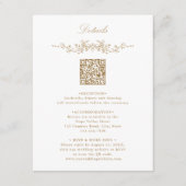 Carte D'accompagnement Gold Elegant Floral Border QR Code Détails du Mari (Devant)
