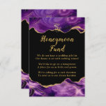 Carte D'accompagnement Gold et Dark Purple Agate Mariage Honeymoon Fund<br><div class="desc">Cette élégante et glamour carte de fonds de lune de miel mariage de fonds dispose d'un arrière - plan en marbre violet foncé avec des accents de parties scintillant faux or. Le texte combine écriture manuscrite et polices sans serif modernes pour un look élégant et sophistiqué. Il conviendra parfaitement aux...</div>