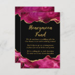 Carte D'accompagnement Gold et Hot rose Agate Mariage Honeymoon Fund<br><div class="desc">Cette élégante et glamour carte de fonds de lune de miel mariage dispose d'un arrière - plan en marbre rose chaud avec des accents de parties scintillant faux or. Le texte combine écriture manuscrite et polices sans serif modernes pour un look élégant et sophistiqué. Il conviendra parfaitement aux mariages d'automne...</div>