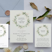 Carte D'accompagnement Gold Eucalyptus Wreath Green Sea Glass Détails