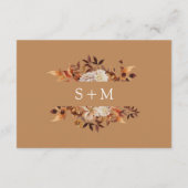 Carte D'accompagnement Gold Fall Terracotta Botanical Wedding Réception (Dos)