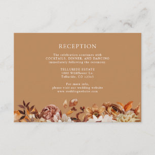 Carte D'accompagnement Gold Fall Terracotta Botanical Wedding Réception