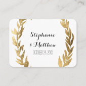 Carte D'accompagnement Gold Faux Laurel Mariage de la feuille d'olive (Dos)