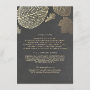 Carte D'accompagnement Gold Feuille Chalk Détails du Mariage - Informatio
