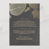 Carte D'accompagnement Gold Feuille Chalk Détails du Mariage - Informatio (Devant)