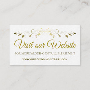 Carte D'accompagnement Gold Flourish Élégant Mariage Visitez notre site W