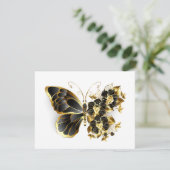 Carte D'accompagnement Gold flower Butterfly with Black Orchid (Debout devant)