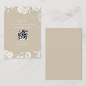 Carte D'accompagnement Gold Garden Floral QR Code Mariage RSVP (Devant / Derrière)