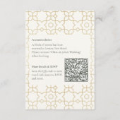 Carte D'accompagnement Gold Geometric Wedding Timeline Cards with QR Code (Dos)