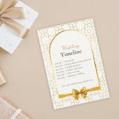 Carte D'accompagnement Gold Geometric Wedding Timeline Cards with QR Code