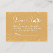 Carte D'accompagnement Gold Glitter Diaper Raffle Luxe Heart Script (Devant)