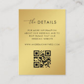 Carte D'accompagnement Gold Gradient QR Code Photo Détails Mariage En (Devant)