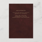 Carte D'accompagnement Gold green elegant wedding guest information (Dos)