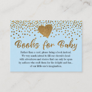 Carte D'accompagnement Gold Heart sur Baby Blue Book Demande d'insertion