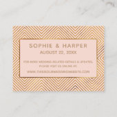 Carte D'accompagnement Gold Hearts Script Blush Mariage Hébergements (Dos)