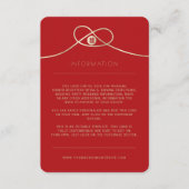 Carte D'accompagnement Gold Knot Union Double Bonheur Mariage chinois (Devant)