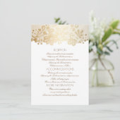 Carte D'accompagnement Gold Lace Elegant White Mariage Information (Debout devant)