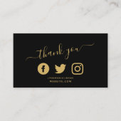 Carte D'accompagnement Gold Les icônes de médias sociaux QR code merci re (Devant)