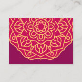 Carte D'accompagnement Gold Magenta Mandala Mariage indien Détails (Dos)