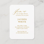 Carte D'accompagnement Gold Mini Modern Script Photo Graduation (Dos)