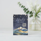 Carte D'accompagnement Gold Mountains Détails du Mariage Informations Cod (Debout devant)