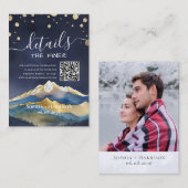 Carte D'accompagnement Gold Mountains Détails du Mariage Informations Cod (Devant / Derrière)