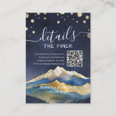 Carte D'accompagnement Gold Mountains Détails du Mariage Informations Cod (Devant)