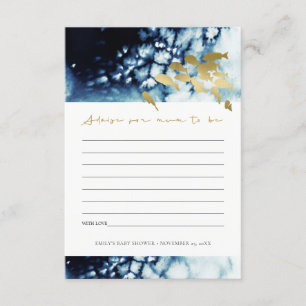 CARTE D'ACCOMPAGNEMENT GOLD NAVY SOUS L'EAU BABY SHOWER DE CONSEIL SUR LE