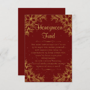 Carte D'accompagnement Gold Ornate Mariage Honeymoon Fund