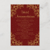 Carte D'accompagnement Gold Ornate Mariage Hôtel Hébergement (Devant)
