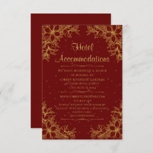 Carte D'accompagnement Gold Ornate Mariage Hôtel Hébergement
