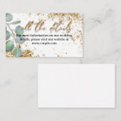 Carte D'accompagnement Gold parties scintillant élégant Mariage Détails c (Devant / Derrière)