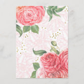 Carte D'accompagnement Gold Parties scintillant Floral Mariage Informatio (Dos)