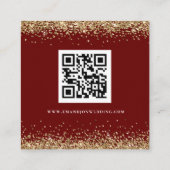 Carte D'accompagnement Gold Parties scintillant QR Code Mariage Bourgogne (Dos)