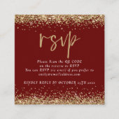 Carte D'accompagnement Gold Parties scintillant QR Code Mariage Bourgogne (Devant)