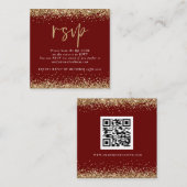 Carte D'accompagnement Gold Parties scintillant QR Code Mariage Bourgogne (Devant / Derrière)