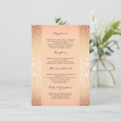 Carte D'accompagnement Gold Peach Floral Détails sur le Mariage -Informat (Debout devant)