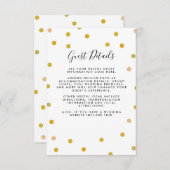 Carte D'accompagnement Gold Pois Mariage Informations sur le client (Devant / Derrière)