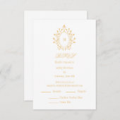 Carte D'accompagnement Gold RSVP card Monogram With 2 Entree Choice (Devant / Derrière)