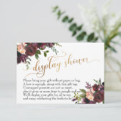 Carte D'accompagnement Gold Script Display Fête des mariées Floral Cadeau (Debout devant)