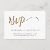 Carte D'accompagnement Gold Script électronique RSVP mariage Réservé Sièg (Devant)