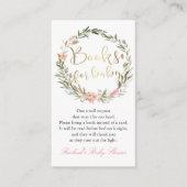 Carte D'accompagnement Gold Script Floral Wreath Baby shower demande de r (Devant)