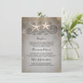Carte D'accompagnement Gold Starfish Beach Détails du mariage Information (Debout devant)