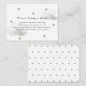 Carte D'accompagnement Gold Stars & Grey Clouds S'il vous plaît apporter (Devant / Derrière)