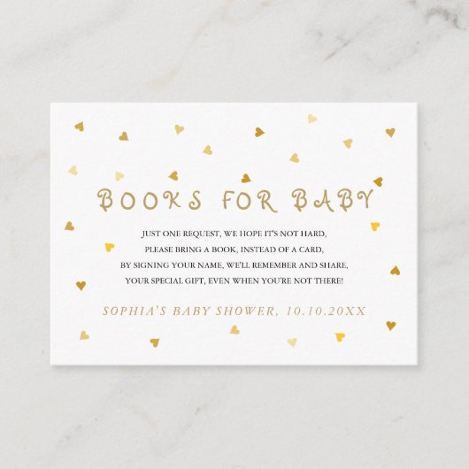 Carte D'accompagnement Gold Stars Livres pour Baby Request (Devant)