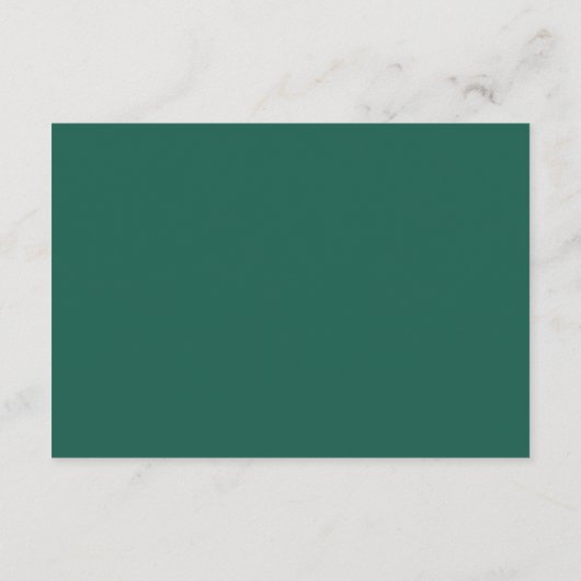 Carte D'accompagnement Gold Text QR Code Mariage Emerald Green Détails (Dos)